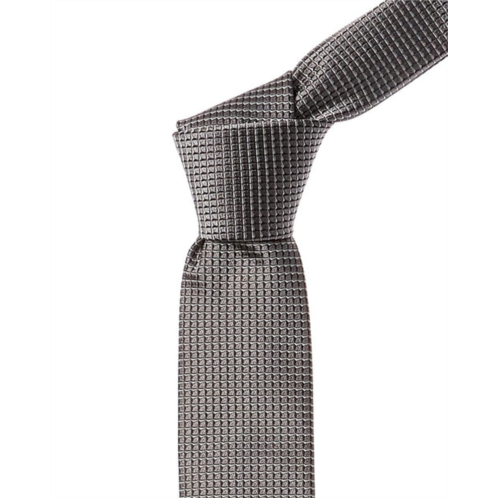 Hugo Boss open blue silk-blend tie