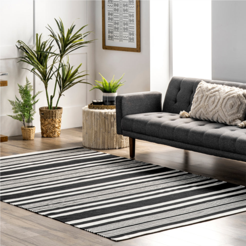 NuLOOM jess hand loomed cotton flatweave striped area rug