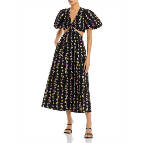 Banjanan womens cotton floral print midi dress