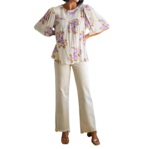 ANDREE BY UNIT lavender haze blouse in white