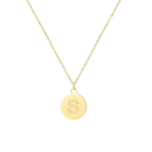 SAVVY CIE JEWELS 18k gold vermeil over sterling silver round initial pendant w/ chain