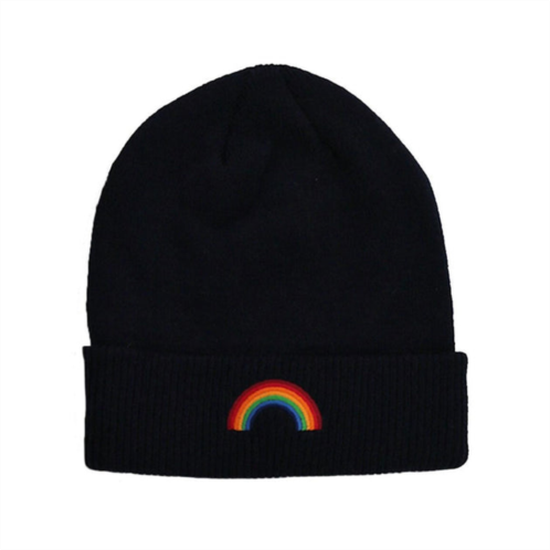 AVIATOR NATION rainbow beanie in black