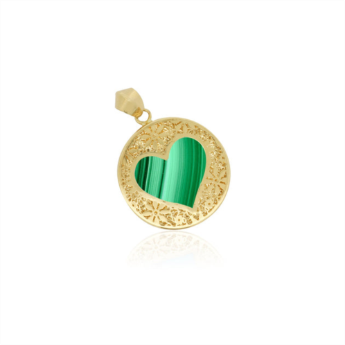 The Lovery malachite lace heart charm