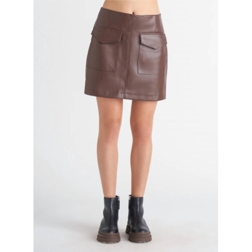 Dex faux leather mini skirt in rustic brown