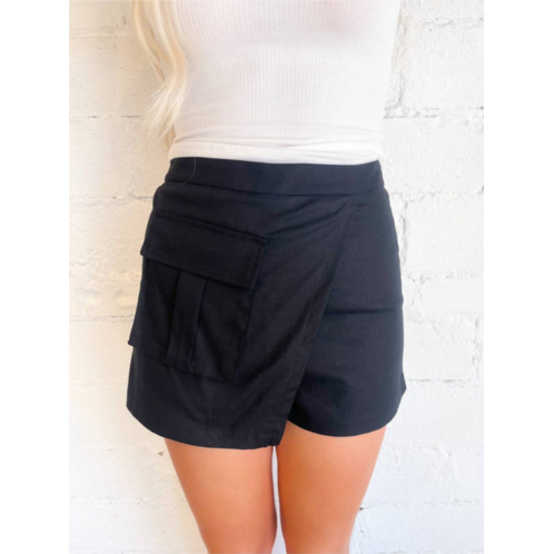 Idem Ditto ride the wave asymmetrical shorts in black