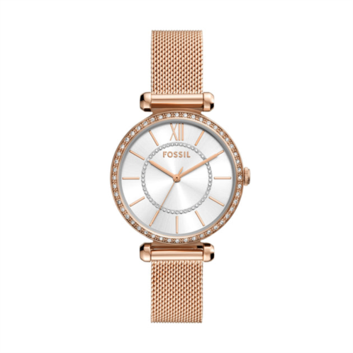 Fossil womens tillie three-hand, rose gold-tone stainless steel watch