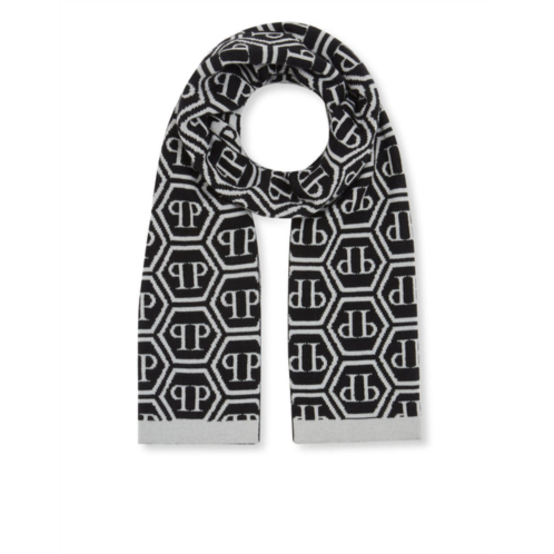 PHILIPP PLEIN woolen long scarf 180x30 monogram