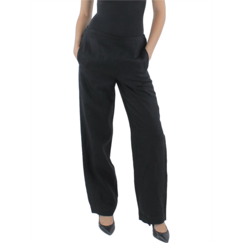 Theory womens high rise solid straight leg pants