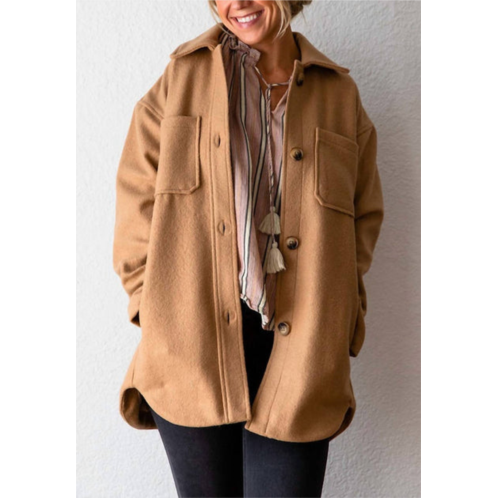 Oat New York two pocket coat in deep camel