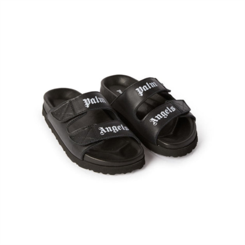 PALM ANGELS black print double strap sandals