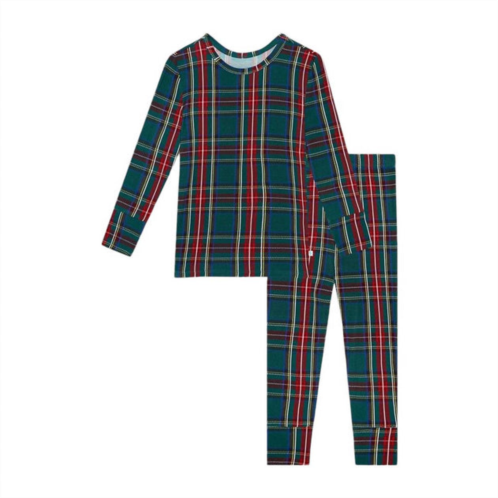 POSH PEANUT boys plaid long sleeve basic pajama set in tartan