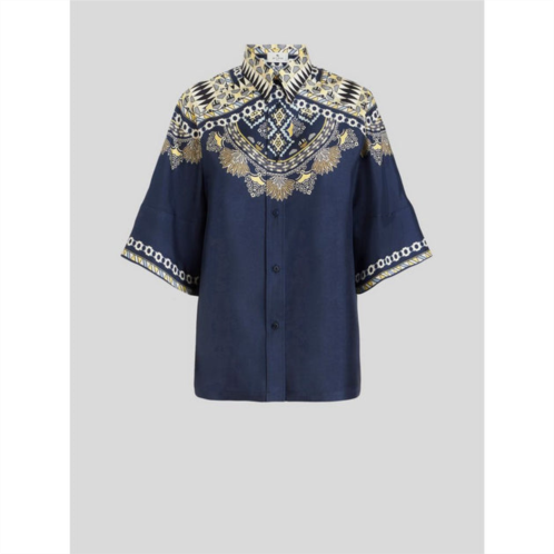 ETRO pouch print silk shirt