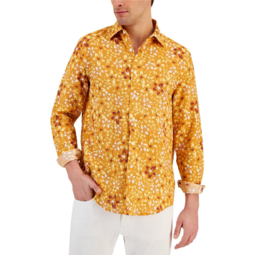 Club Room mens floral collar button-down shirt