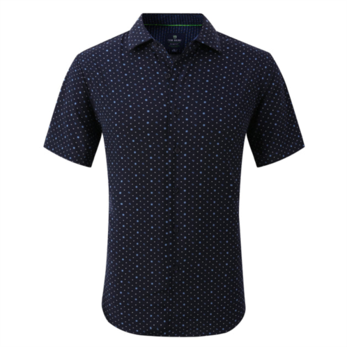 Tom Baine slim fit performance short sleeve geometric button down