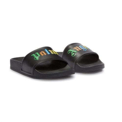 PALM ANGELS black logo pool sliders