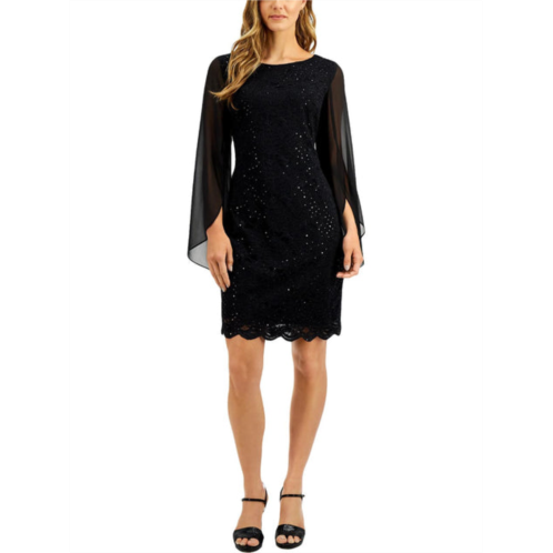 Connected Apparel womens sequined lace sheath dress