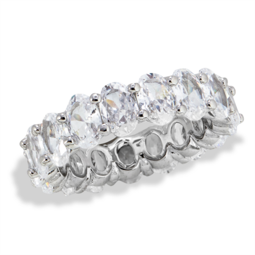 SAVVY CIE JEWELS rhodium plated oval eternity band