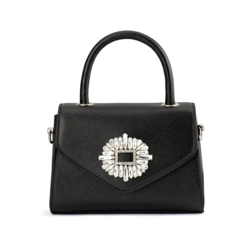 Olga Berg womens alejandra embellished top handle in black