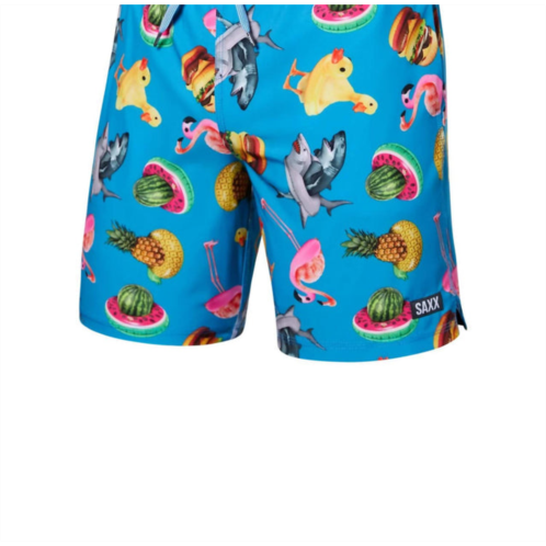 SAXX oh buoy 2n1 swim trunks 7 in mega meta floaties blue