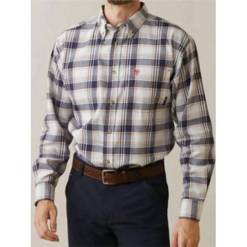 ARIAT chiseled work shirt in navy,white plaid