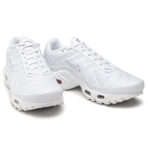 Nike air max plus gs cw7044-100 boys white/metallic silver sneaker shoes nr2627