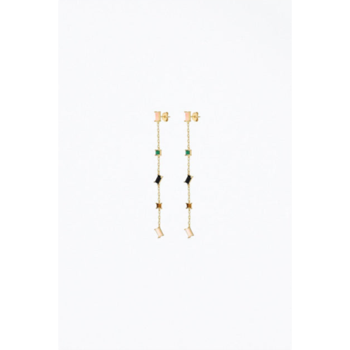 F+H Studios devo drop earrings in gold