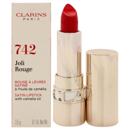 Clarins joli rouge satin lipstick - 742 joli rouge by for women - 0.1 oz lipstick