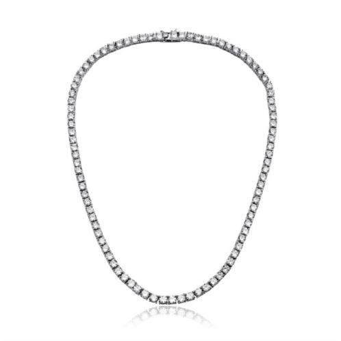 Genevive sterling silver with 3mm colored cubic zirconia tennis necklace