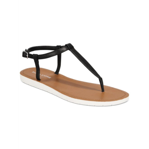 Sun + Stone roxxie womens faux leather ankle strap flats