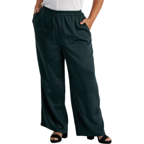 Bar III plus womens satin dressy wide leg pants