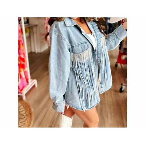 JadyK dazzle denim jacket in blue