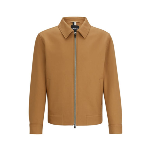 BOSS zip-up slim-fit jacket in cotton