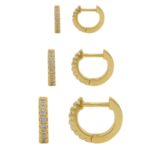 Adornia huggie hoop earring pack gold