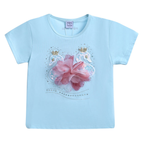 Mimi Tutu blue swan applique t-shirt