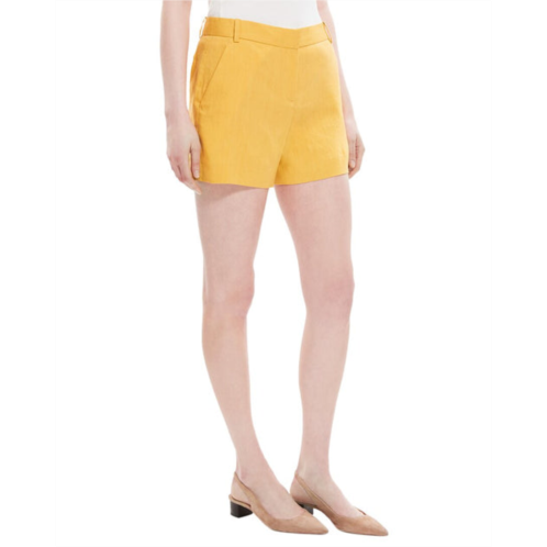 Theory lynie sleek linen-blend short