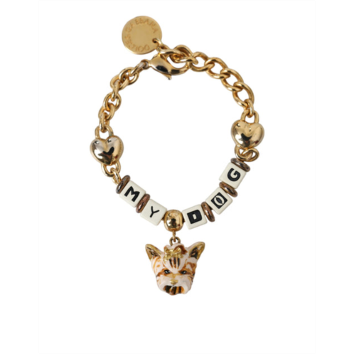 Dolce & Gabbana tone brass chain my dog heart womens bracelet