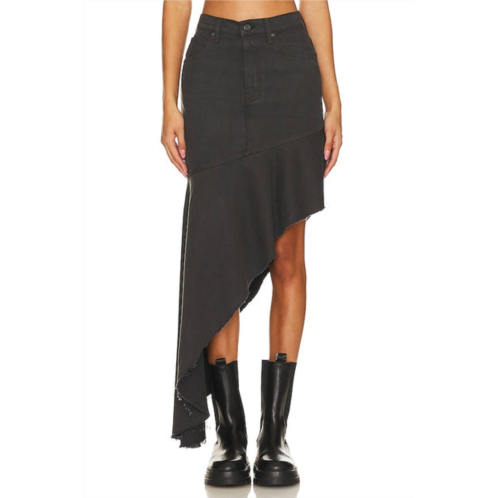 Mother crinkle cut skirt in faded black