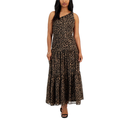 Taylor womens animal print chiffon maxi dress