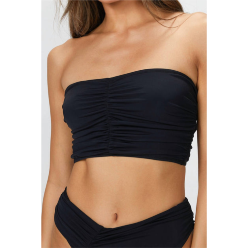 BETH RICHARDS solid delrey bikini top in black