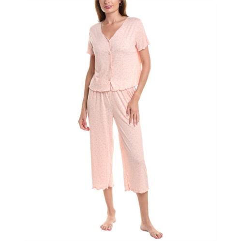 Splendid 2pc sleep cardigan & crop pant set