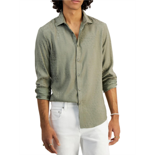 INC mens shimmer long sleeves button-down shirt