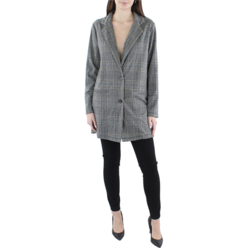 City Studios juniors womens woven plaid two-button blazer