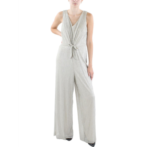 CeCe womens metallic wide leg jumpsuit