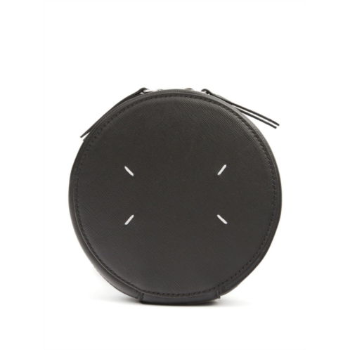 Maison Margiela textured black calf leather circular bag