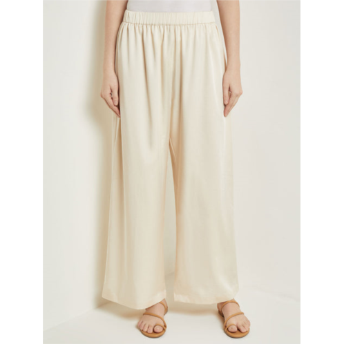 Misook pull-on woven wide-leg pants, parchment