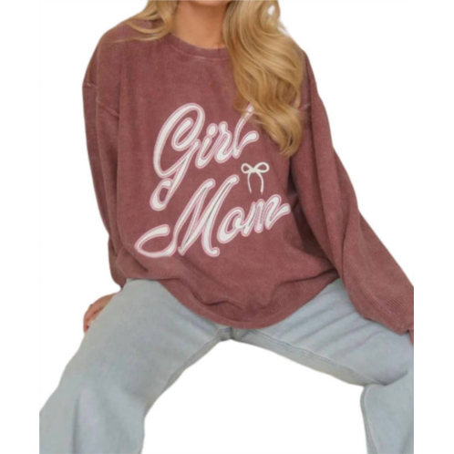 CHARLIE SOUTHERN girl mom sweatshirt in maroon