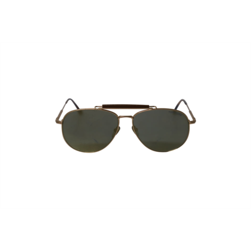 Tom Ford ft0536 sean aviator sunglasses in green and gold metal