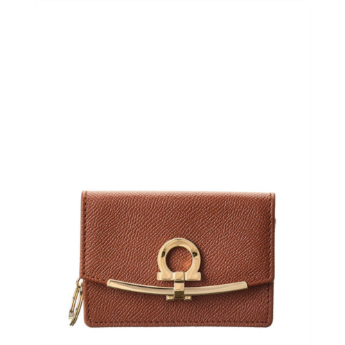 Salvatore Ferragamo ferragamo gancini leather card case