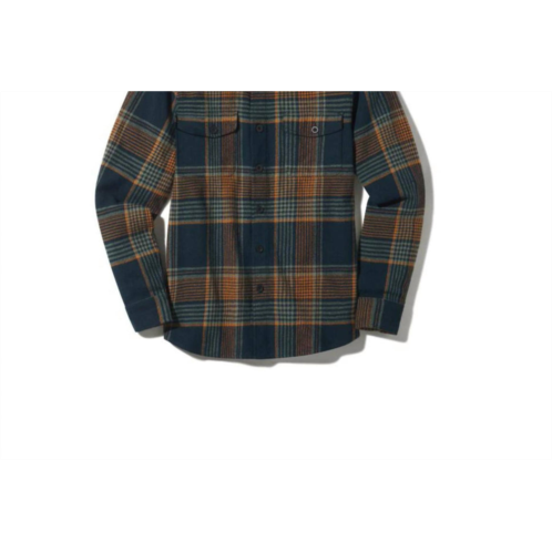 Grayers portland heavy flannel shirt in navy teal orange