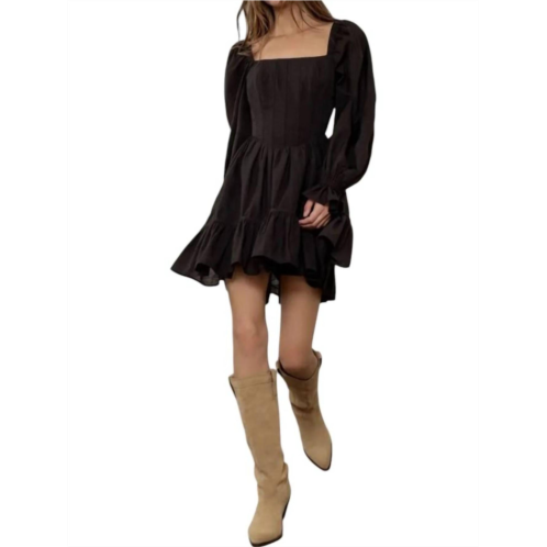 MOON RIVER corset cut out mini dress in black
